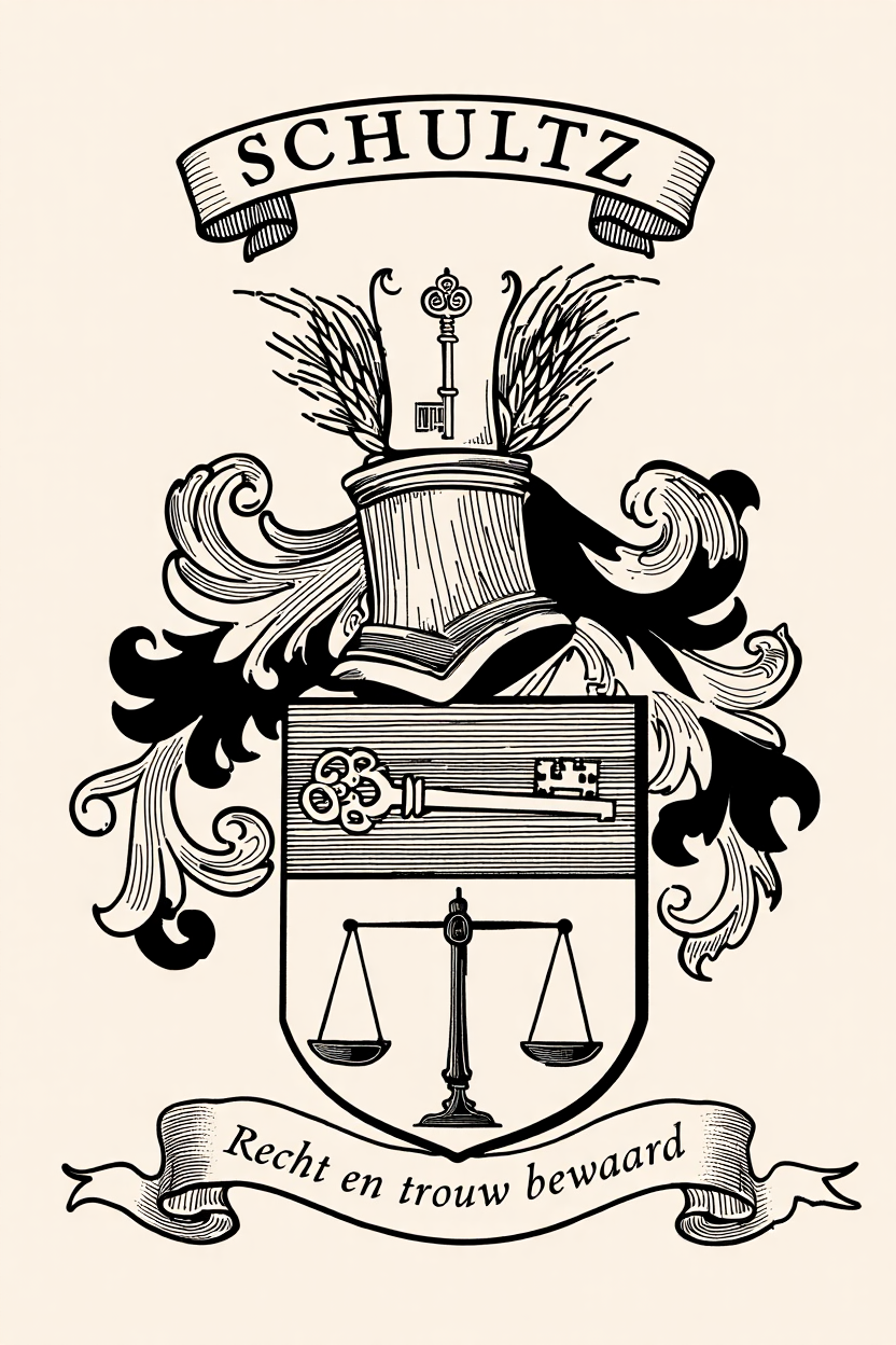 Familiewapen van de achternaam SCHULTZ (vergrendeld)