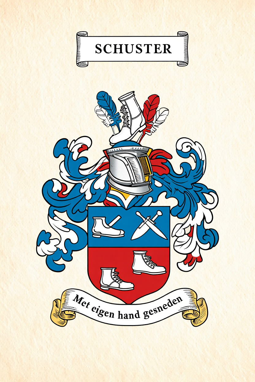 Familiewapen van de achternaam SCHUSTER (vergrendeld)