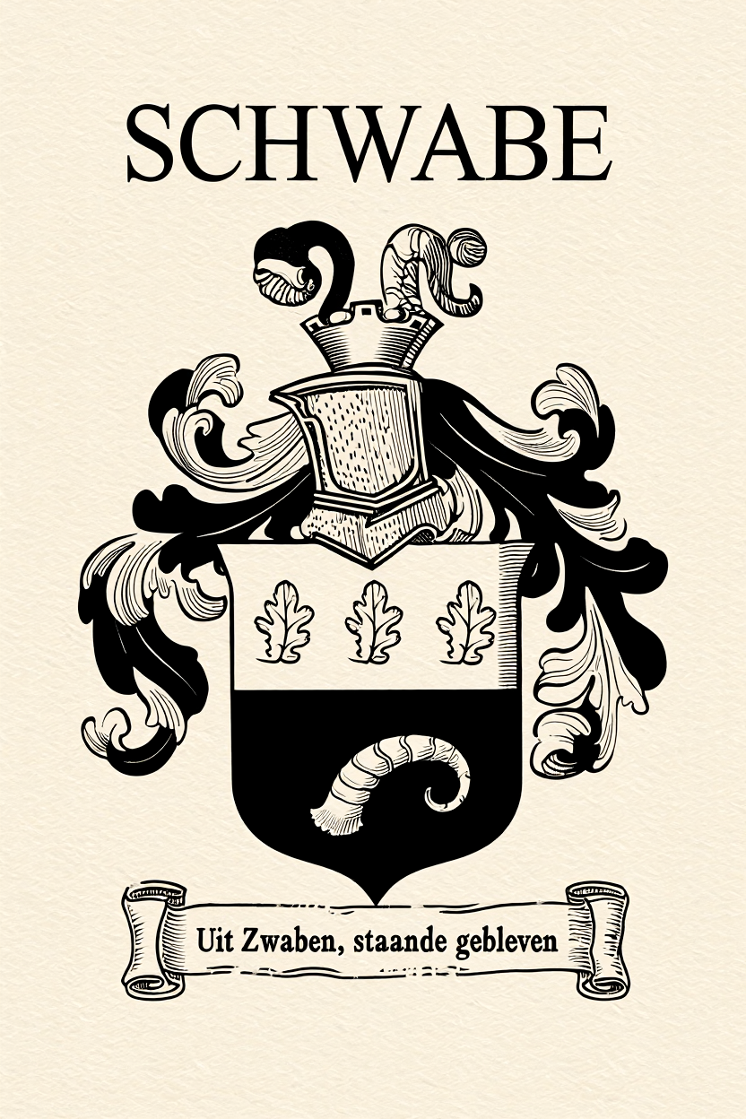 Familiewapen van de achternaam SCHWABE (vergrendeld)