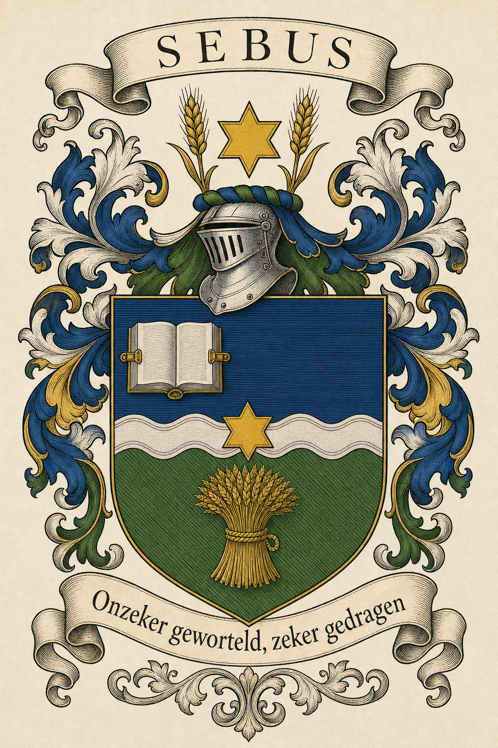 Familiewapen van de achternaam SEBUS (vergrendeld)