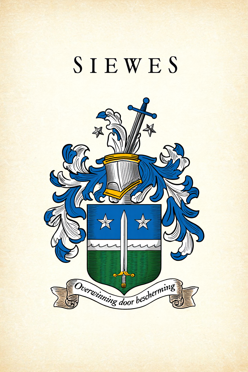 Familiewapen van de achternaam SIEWES (vergrendeld)