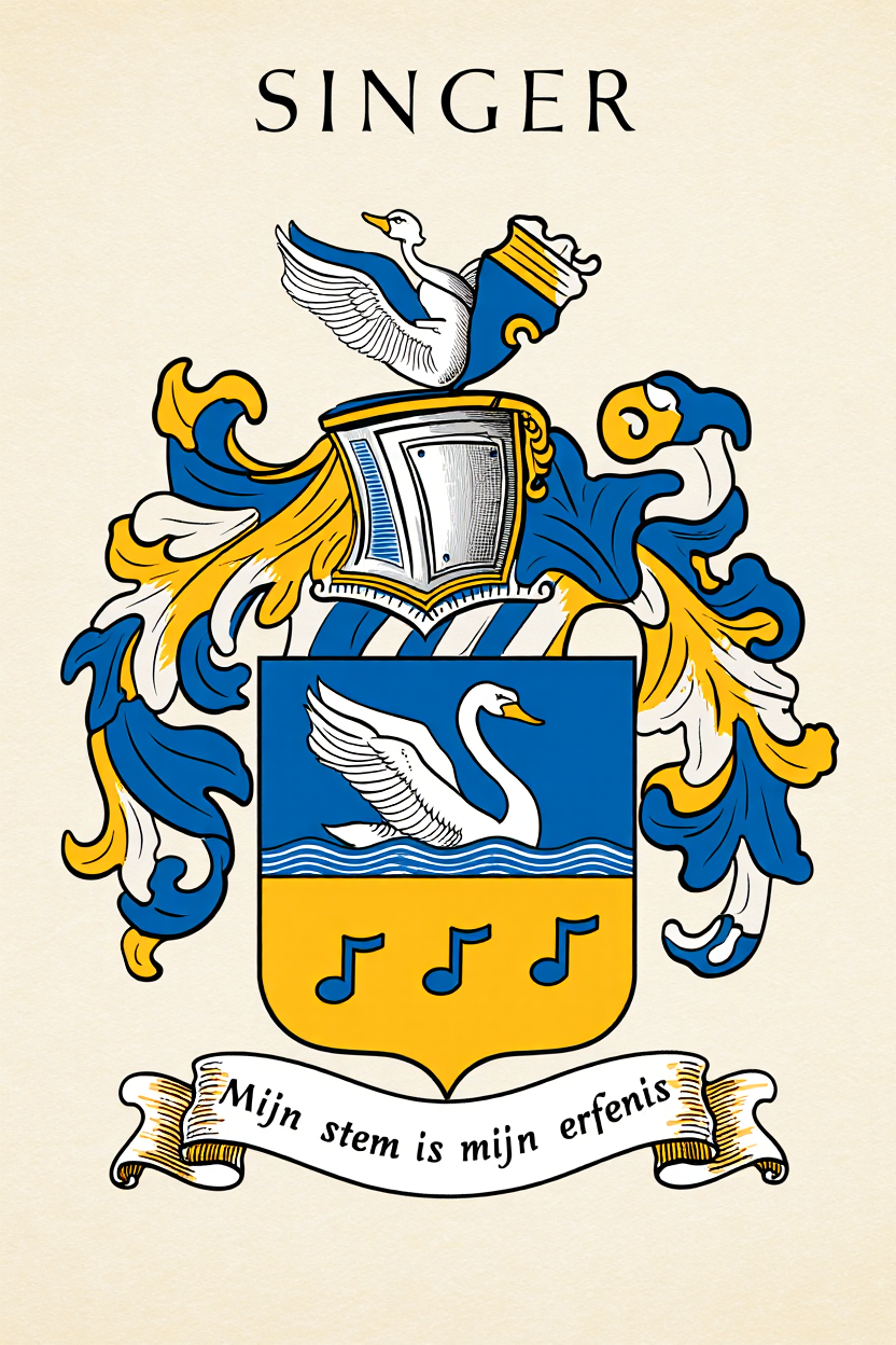 Familiewapen van de achternaam SINGER (vergrendeld)