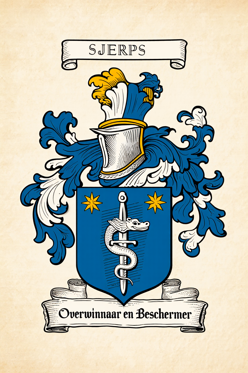 Familiewapen van de achternaam SJERPS (vergrendeld)