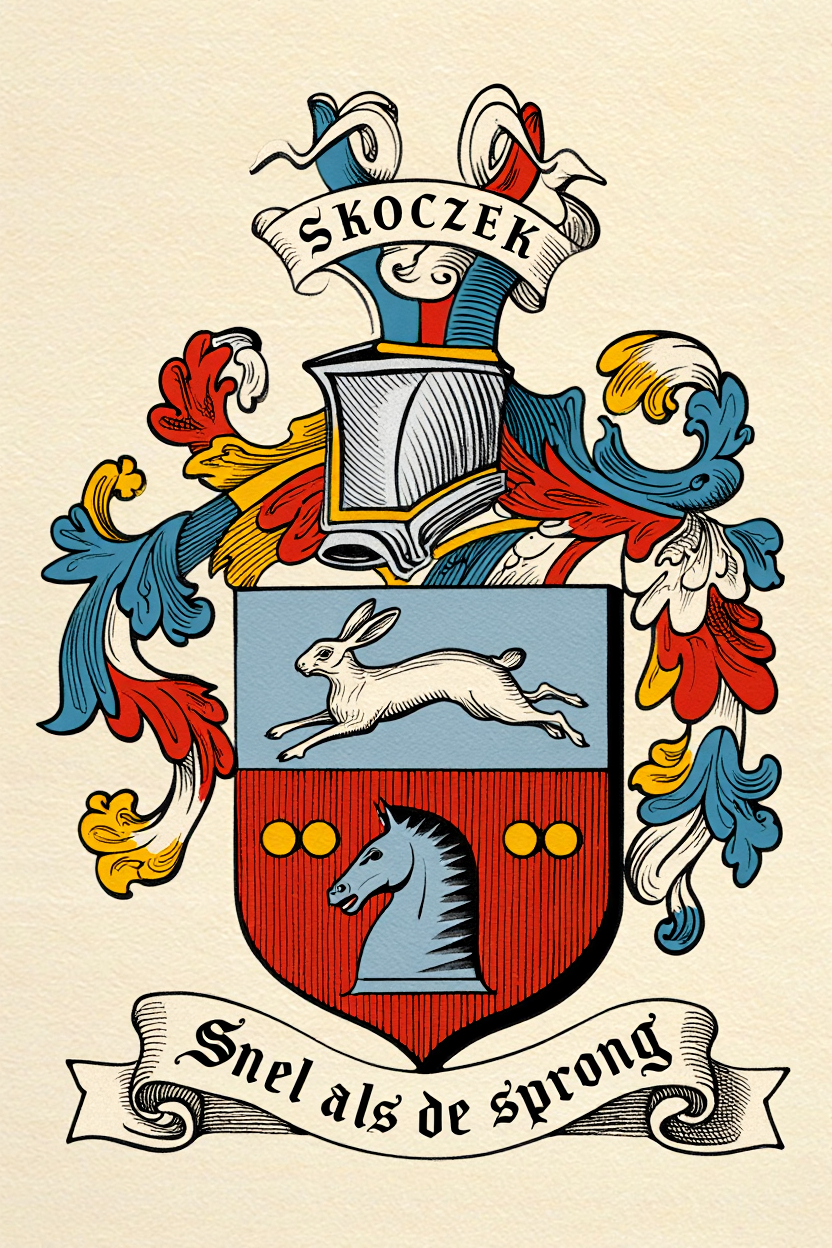 Familiewapen van de achternaam SKOCZEK (vergrendeld)