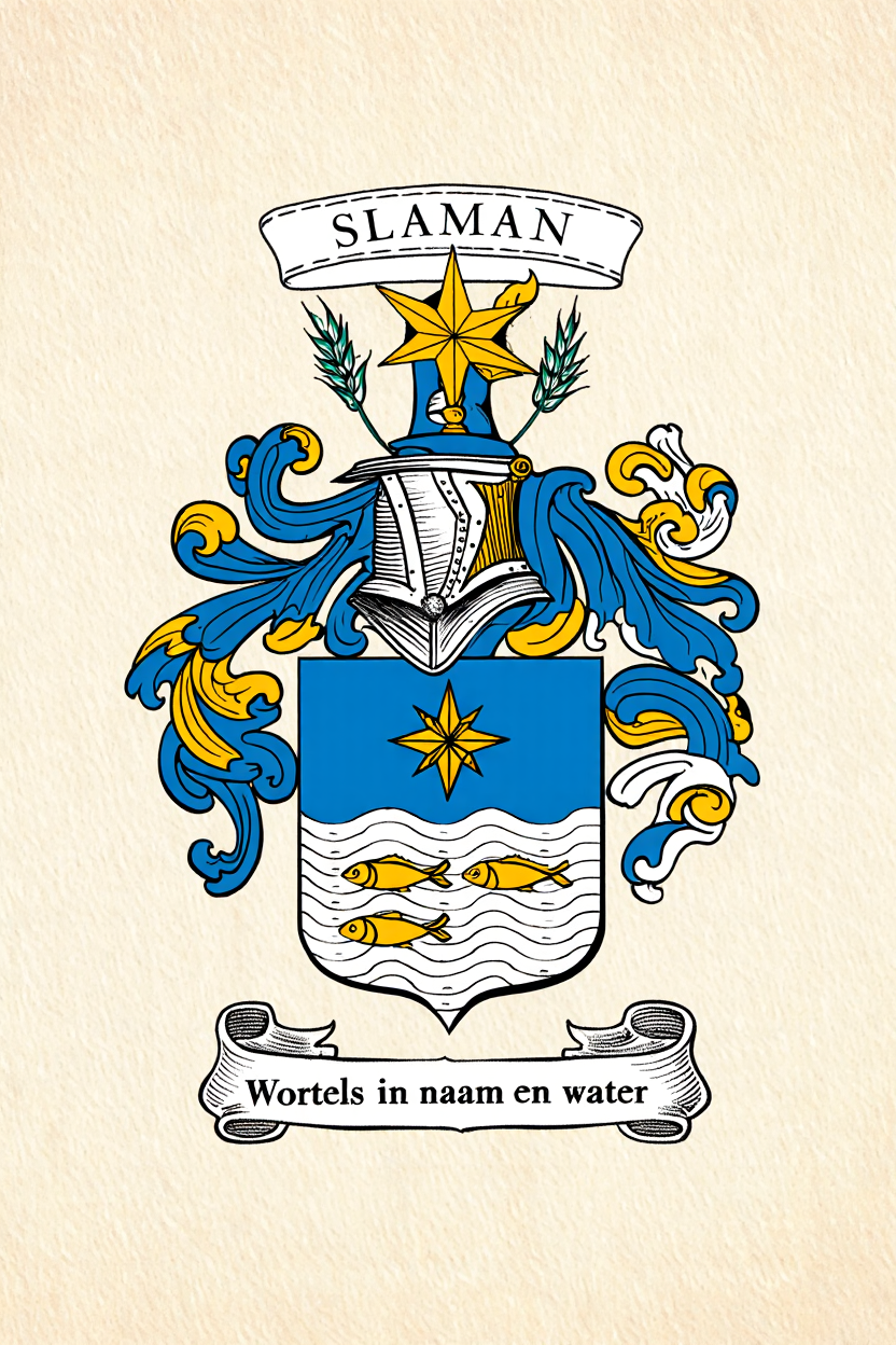 Familiewapen van de achternaam SLAMAN (vergrendeld)