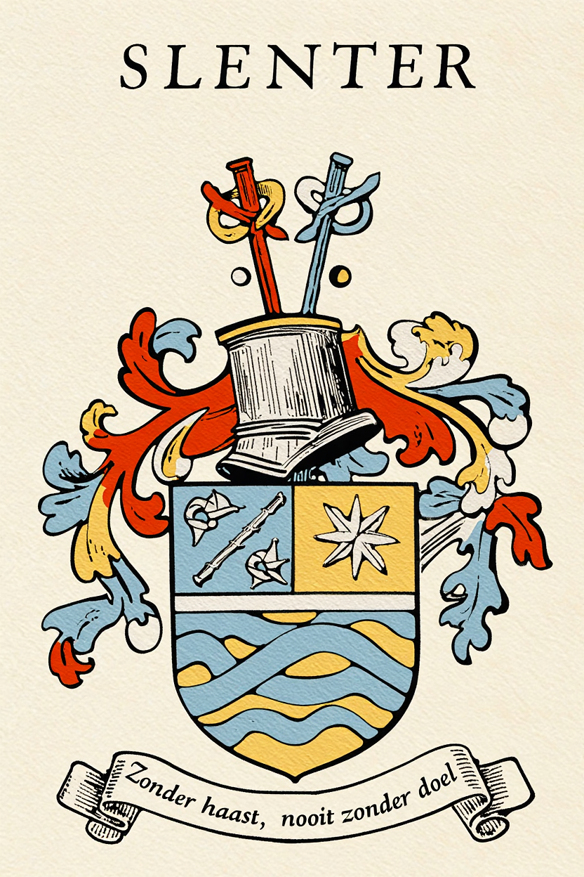 Familiewapen van de achternaam SLENTER (vergrendeld)