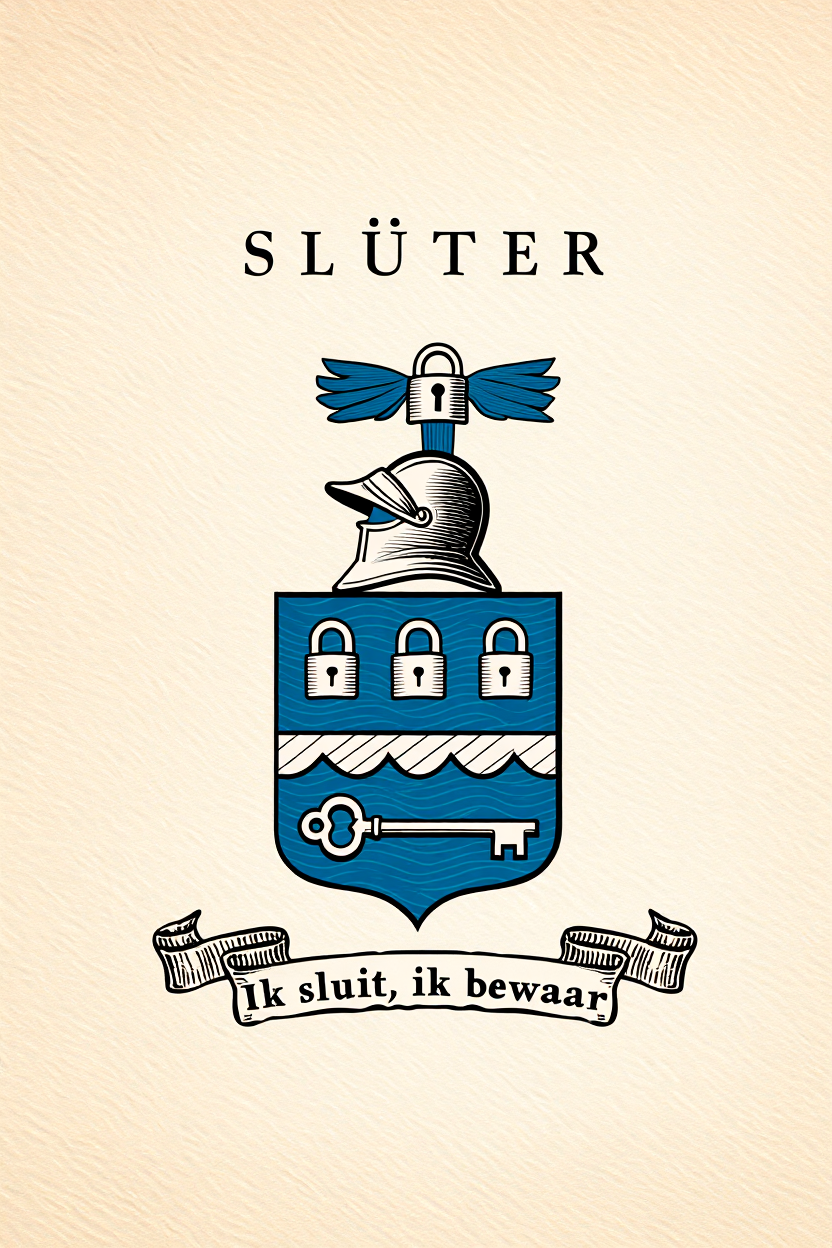 Familiewapen van de achternaam SLÜTER (vergrendeld)