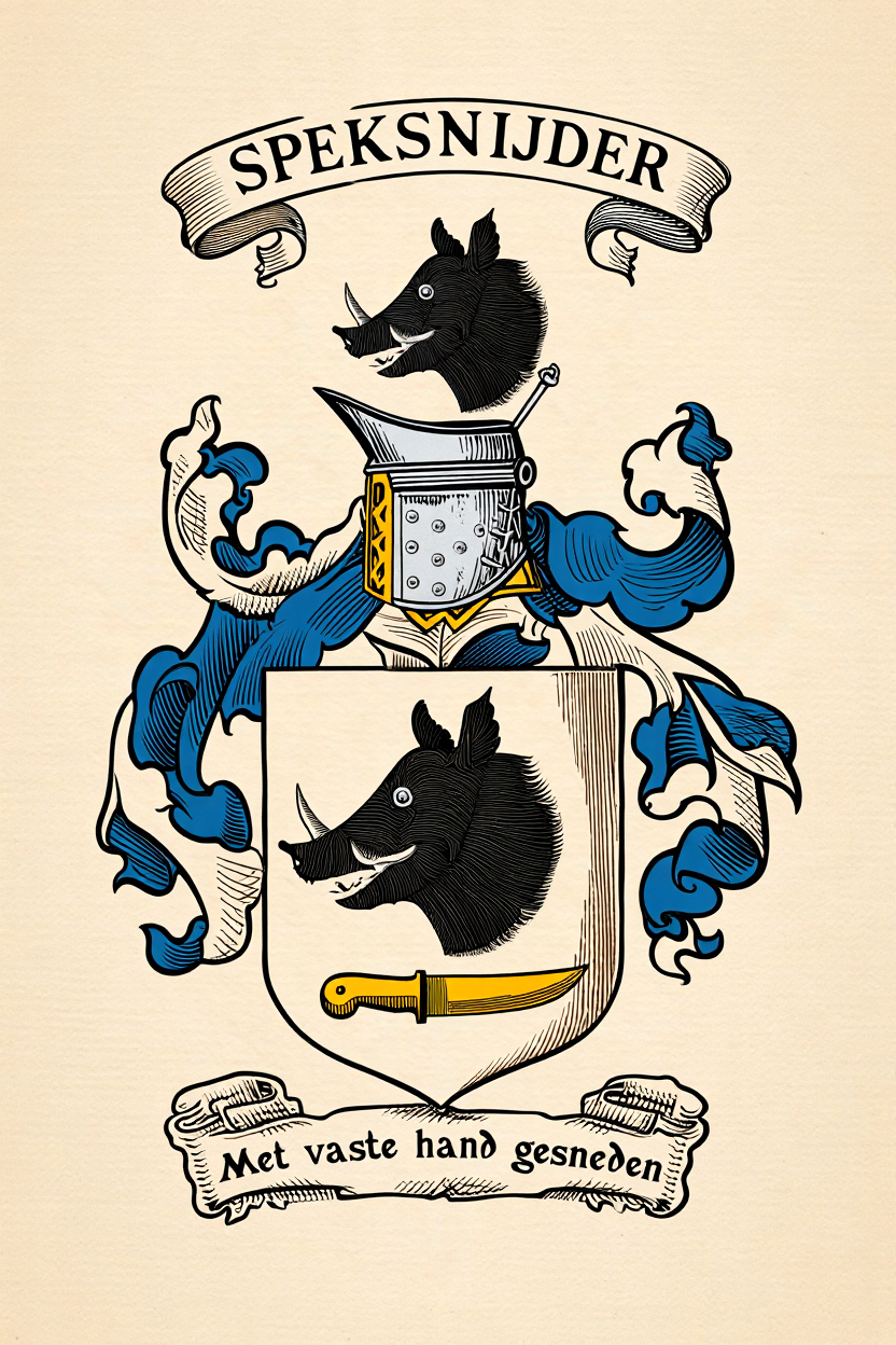 Familiewapen van de achternaam SPEKSNIJDER (vergrendeld)