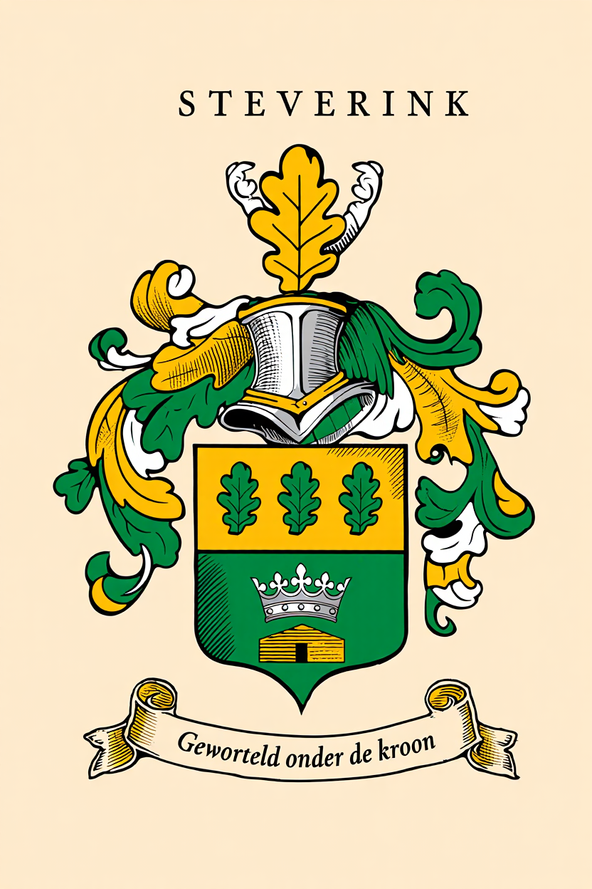 Familiewapen van de achternaam STEVERINK (vergrendeld)