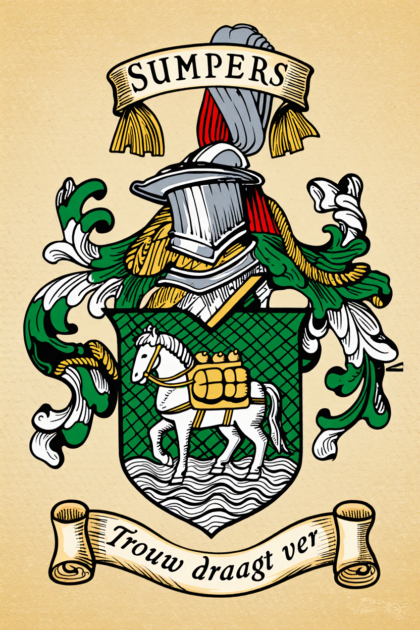 Familiewapen van de achternaam SUMPERS (vergrendeld)
