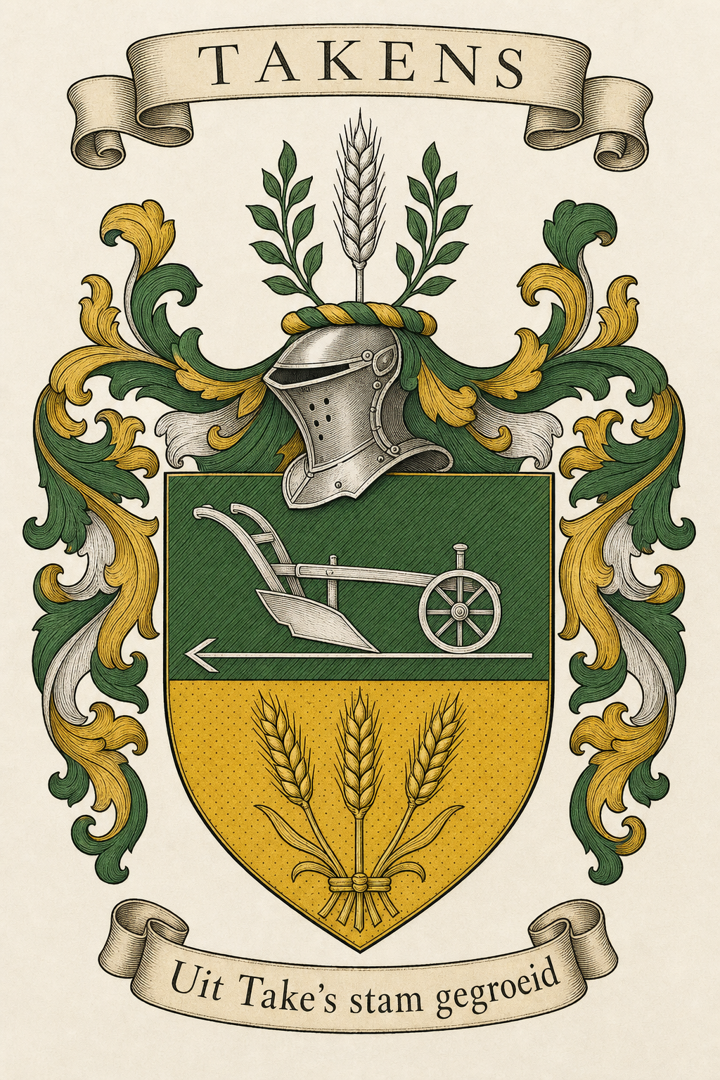Familiewapen van de achternaam TAKENS (vergrendeld)