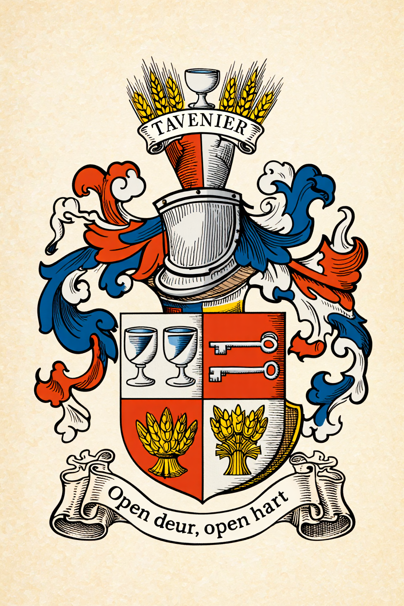 Familiewapen van de achternaam TAVENIER (vergrendeld)