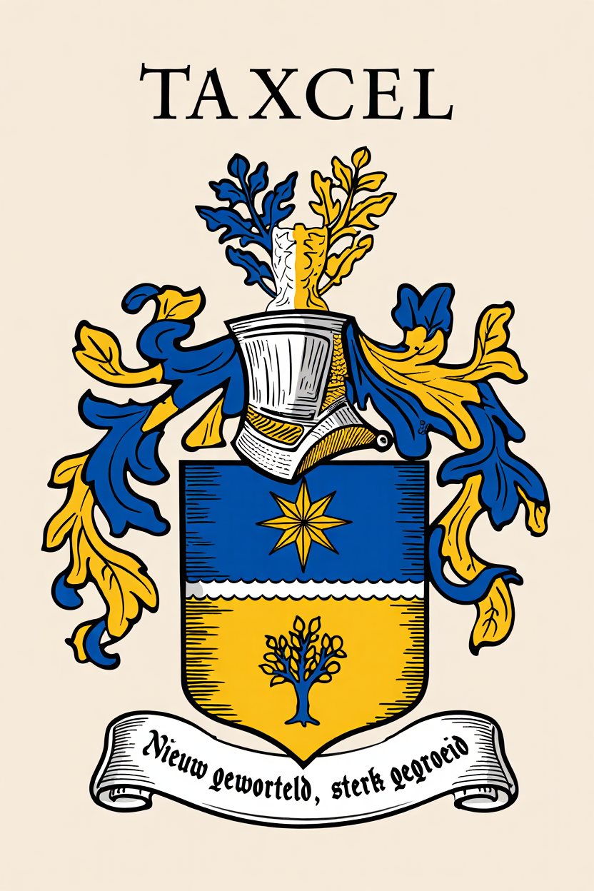 Familiewapen van de achternaam TAXCEL (vergrendeld)