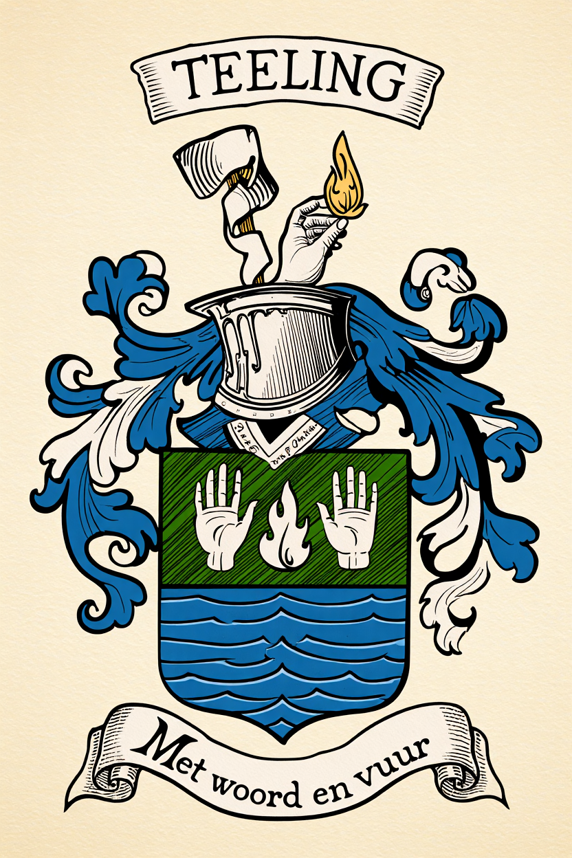 Familiewapen van de achternaam TEELING (vergrendeld)
