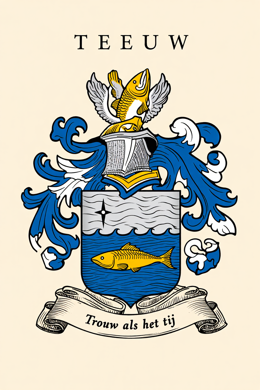 Familiewapen van de achternaam TEEUW (vergrendeld)