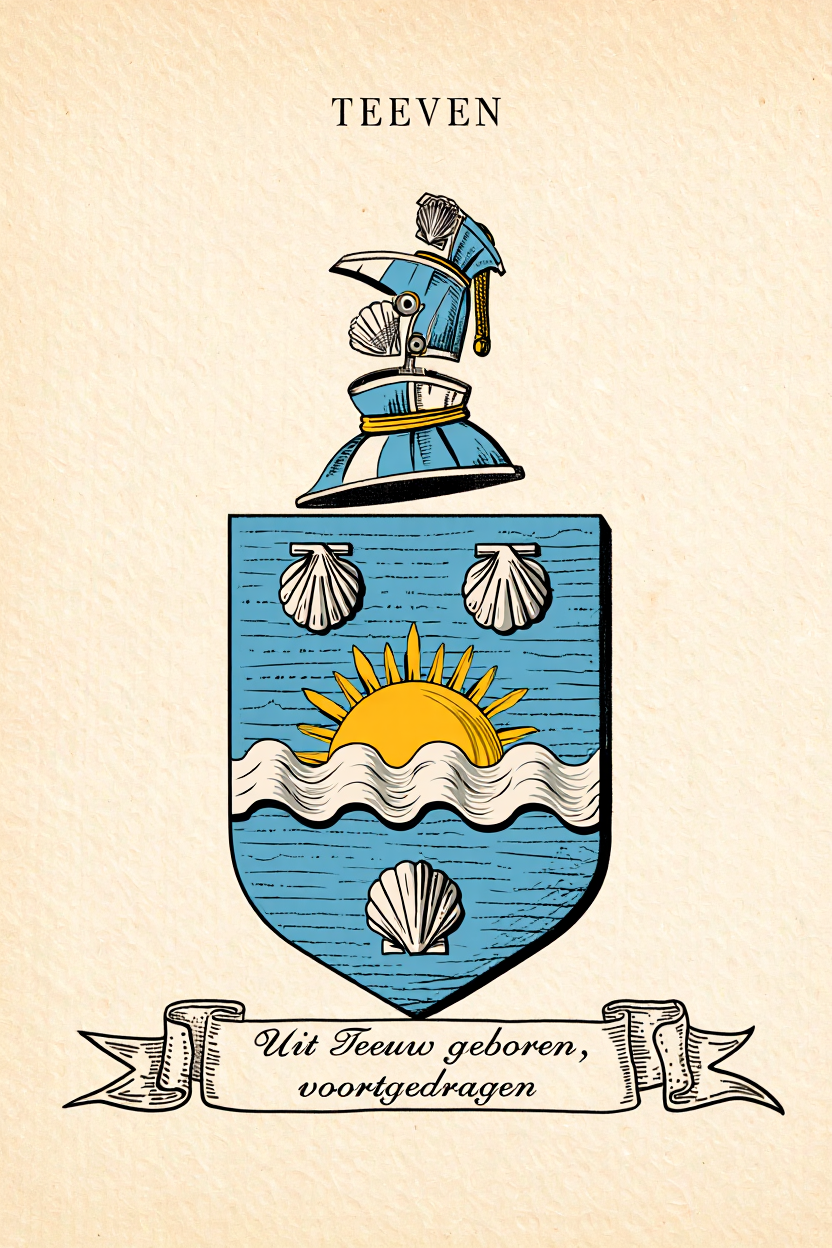 Familiewapen van de achternaam TEEVEN (vergrendeld)