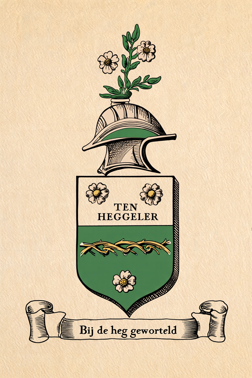 Familiewapen van de achternaam TEN HEGGELER (vergrendeld)