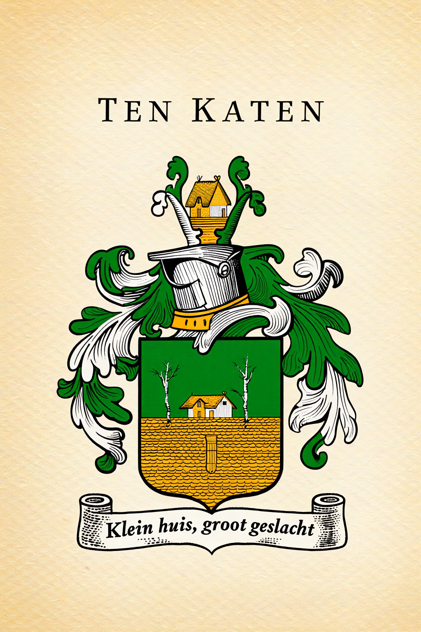 Familiewapen van de achternaam TEN KATEN (vergrendeld)