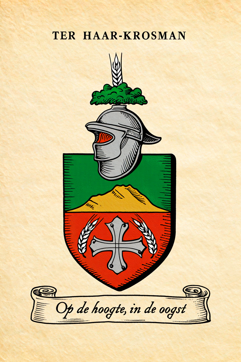Familiewapen van de achternaam TER HAAR-KROSMAN (vergrendeld)