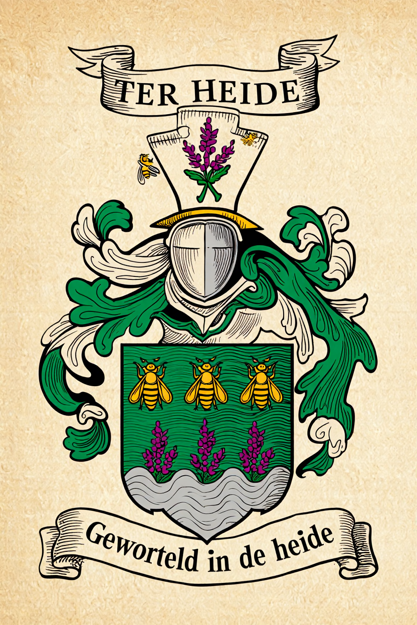 Familiewapen van de achternaam TER HEIDE (vergrendeld)