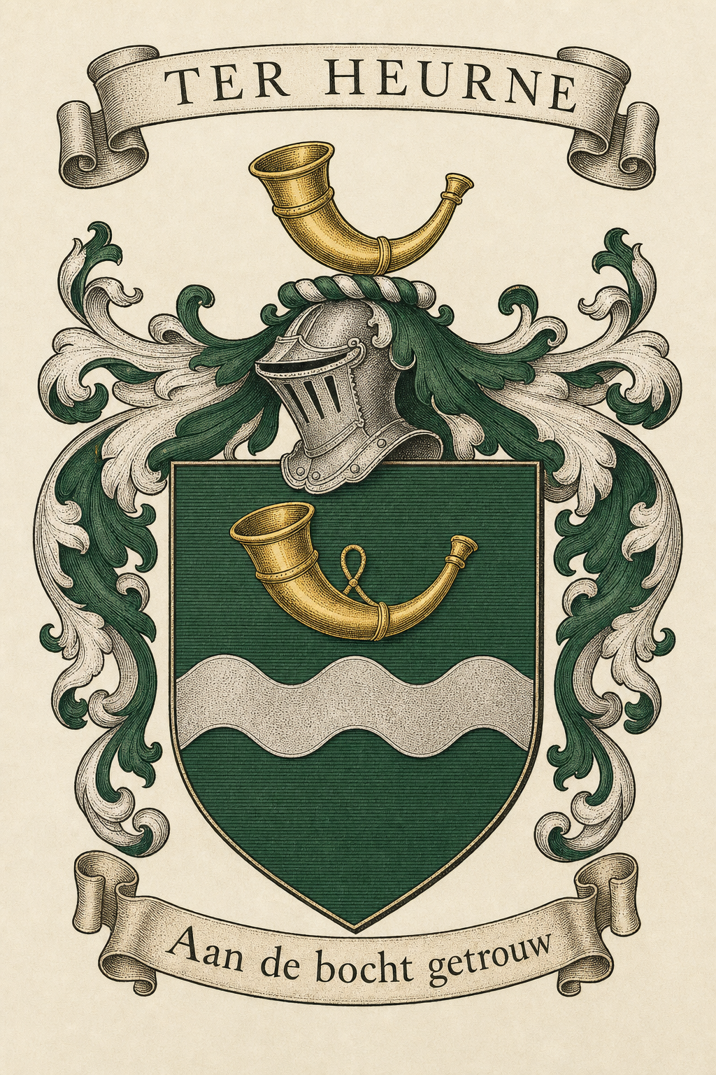 Familiewapen van de achternaam TER HEURNE (vergrendeld)