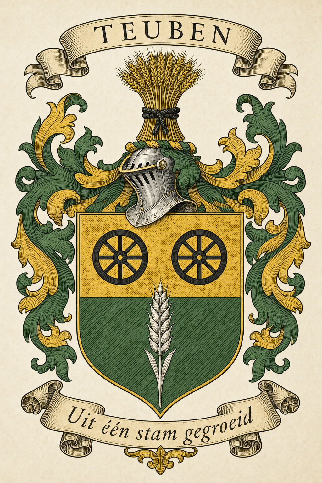 Familiewapen van de achternaam TEUBEN (vergrendeld)