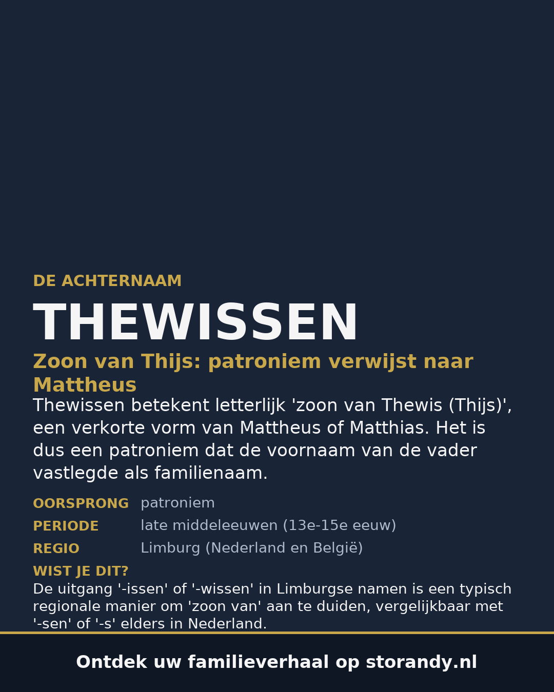 Familiewapen van de achternaam THEWISSEN