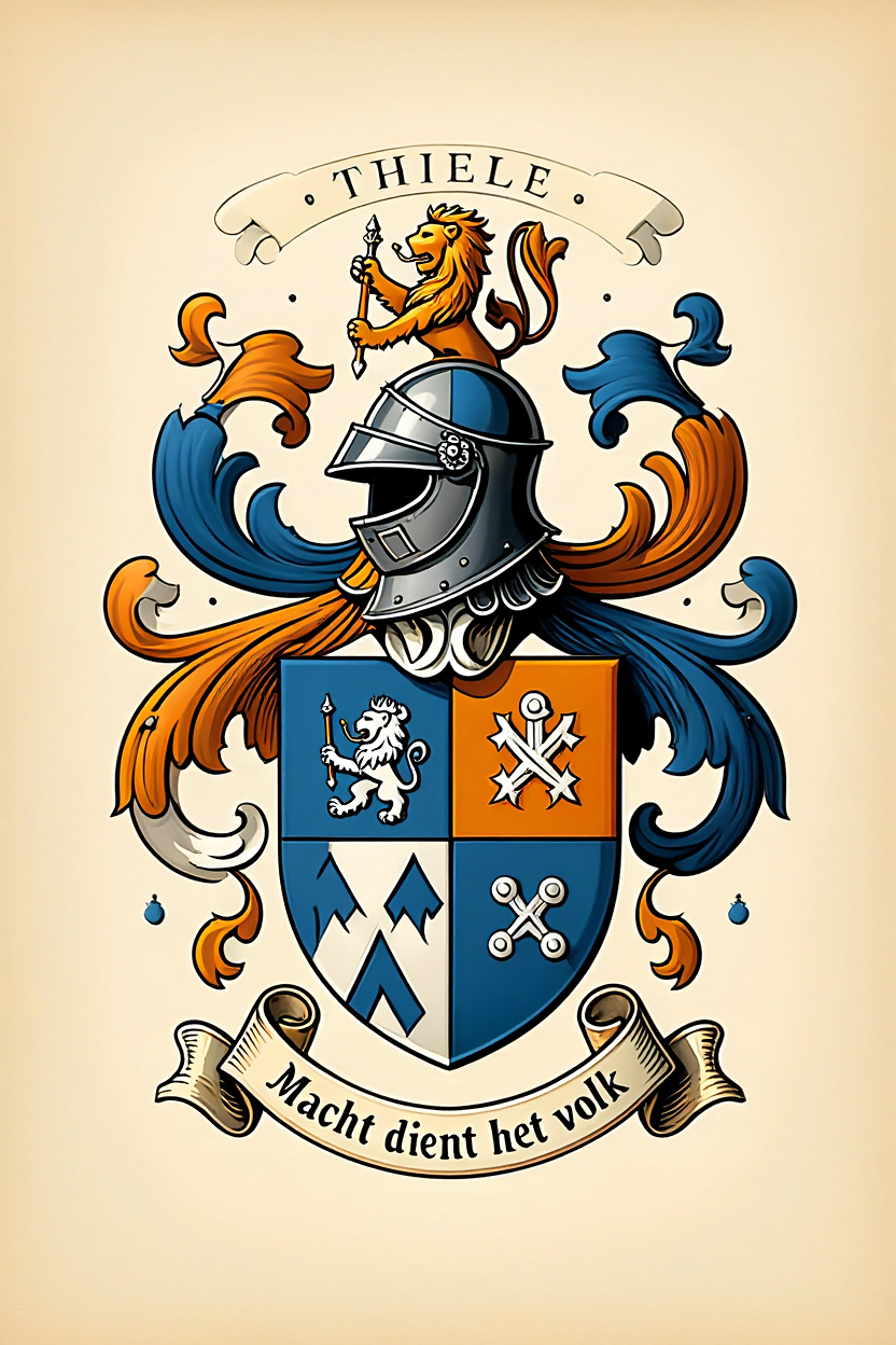 Familiewapen van de achternaam THIELE (vergrendeld)