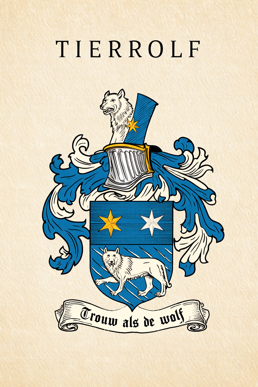 Familiewapen van de achternaam TIERROLF (vergrendeld)