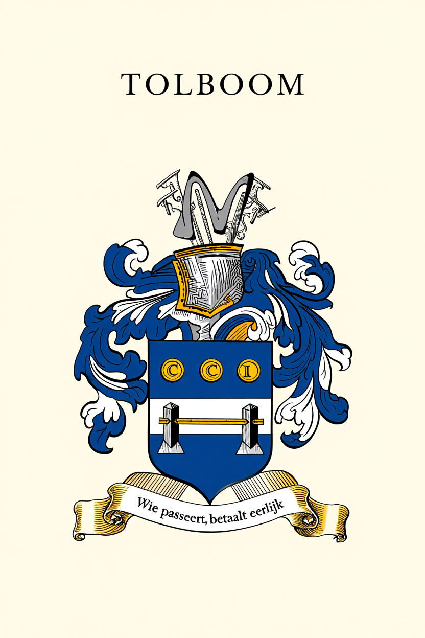 Familiewapen van de achternaam TOLBOOM (vergrendeld)