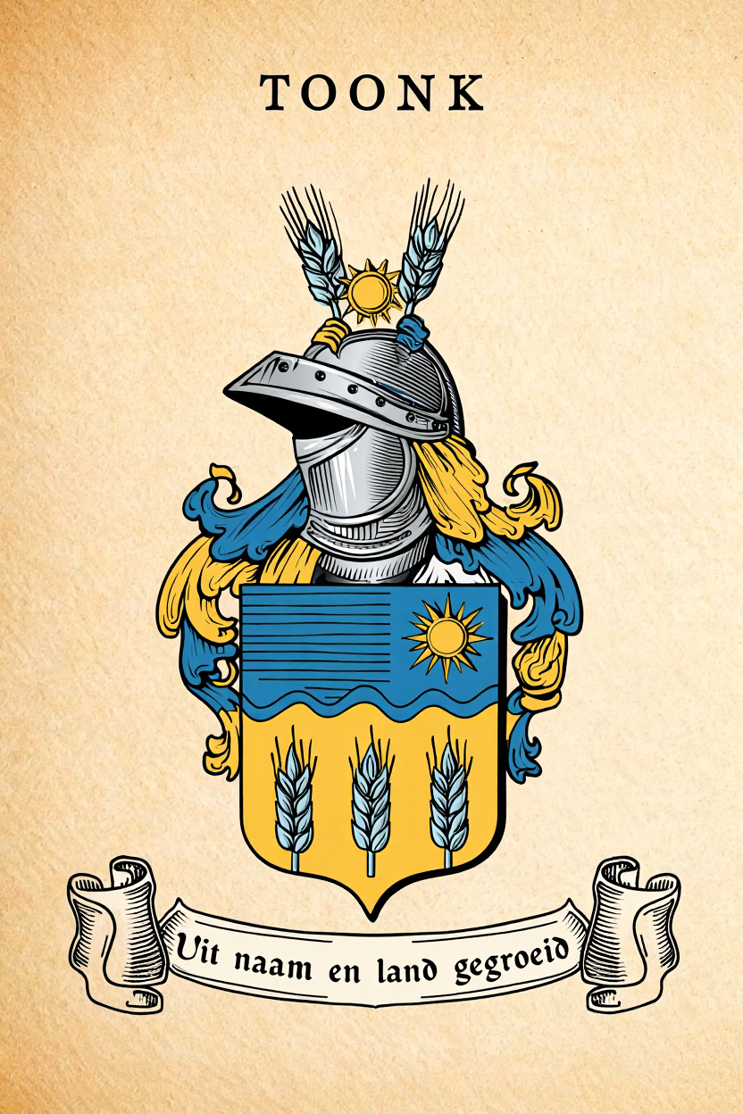 Familiewapen van de achternaam TOONK (vergrendeld)
