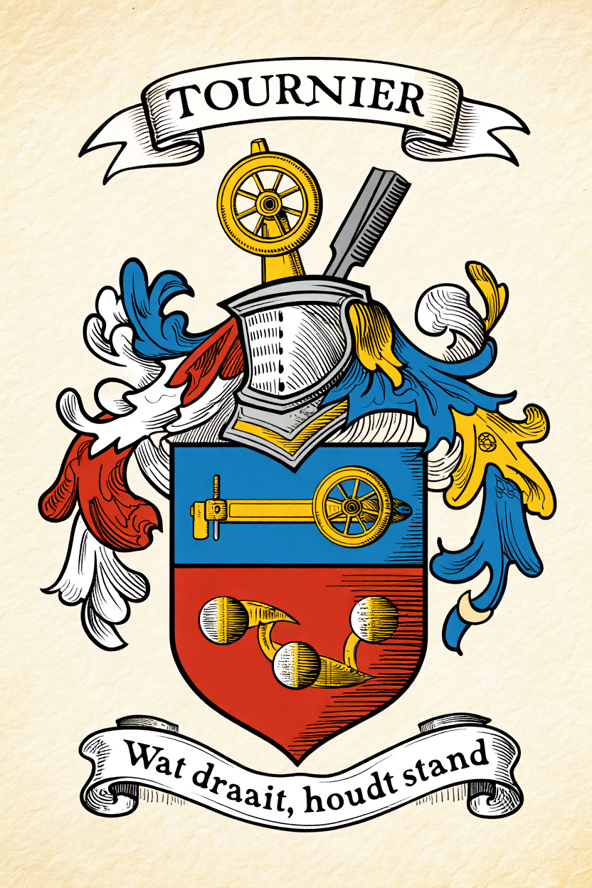 Familiewapen van de achternaam TOURNIER (vergrendeld)