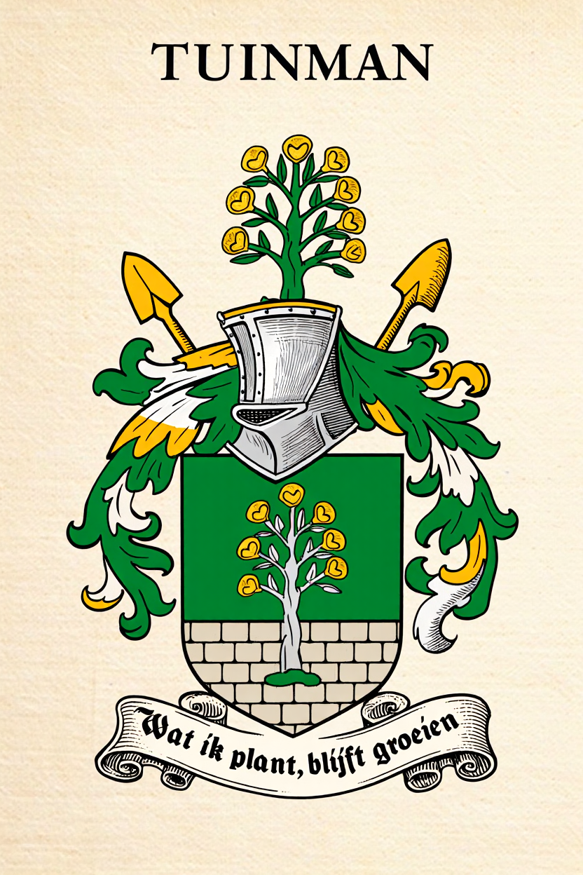 Familiewapen van de achternaam TUINMAN (vergrendeld)