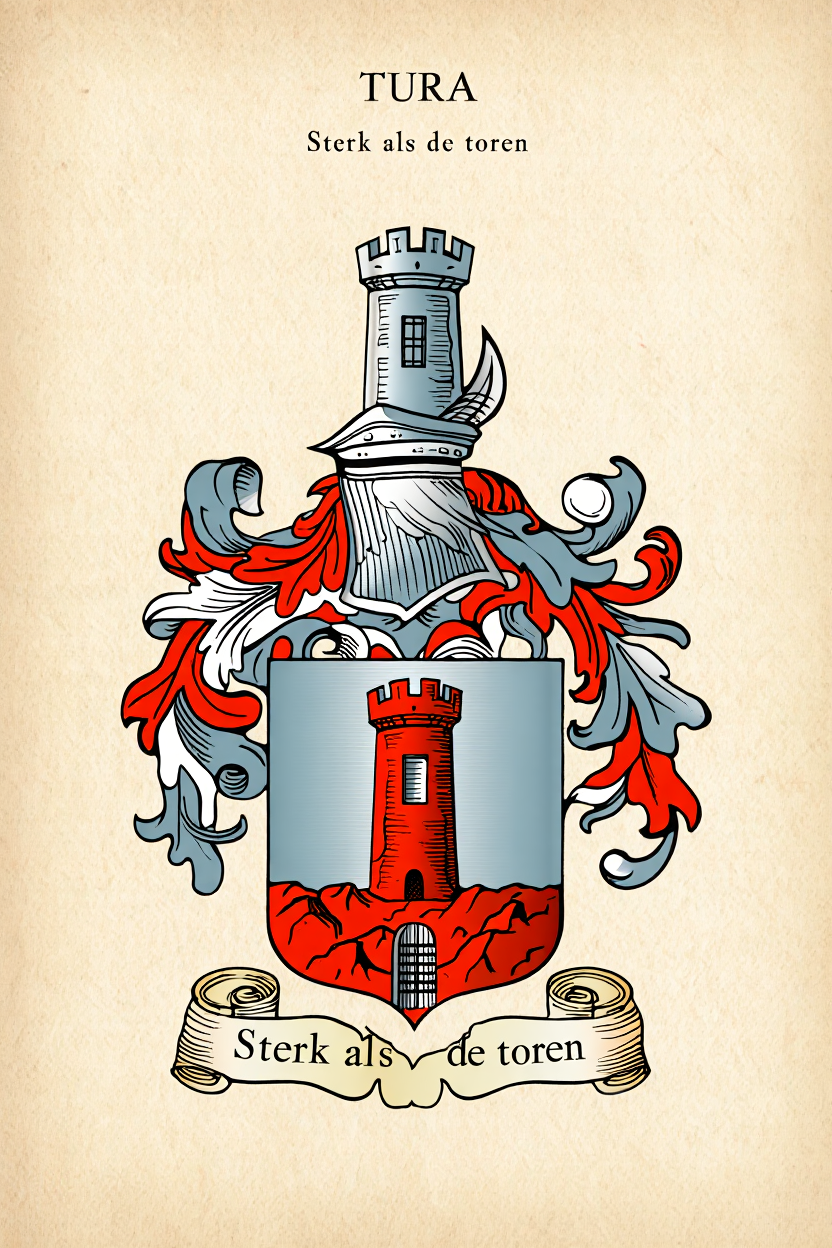 Familiewapen van de achternaam TURA (vergrendeld)