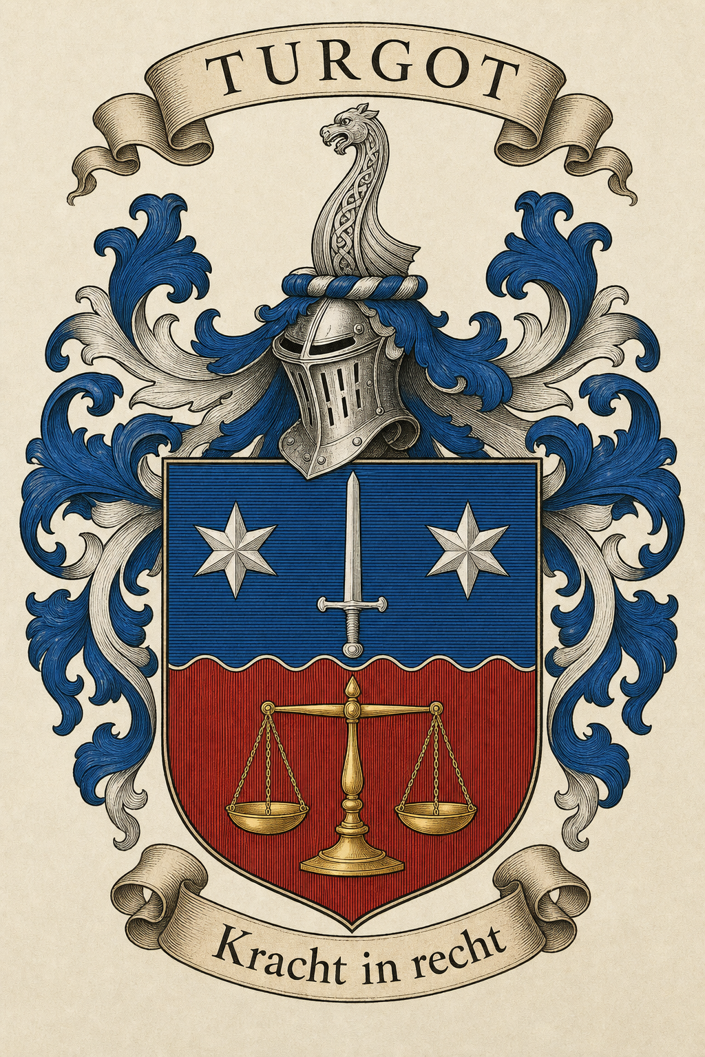 Familiewapen van de achternaam TURGOT (vergrendeld)