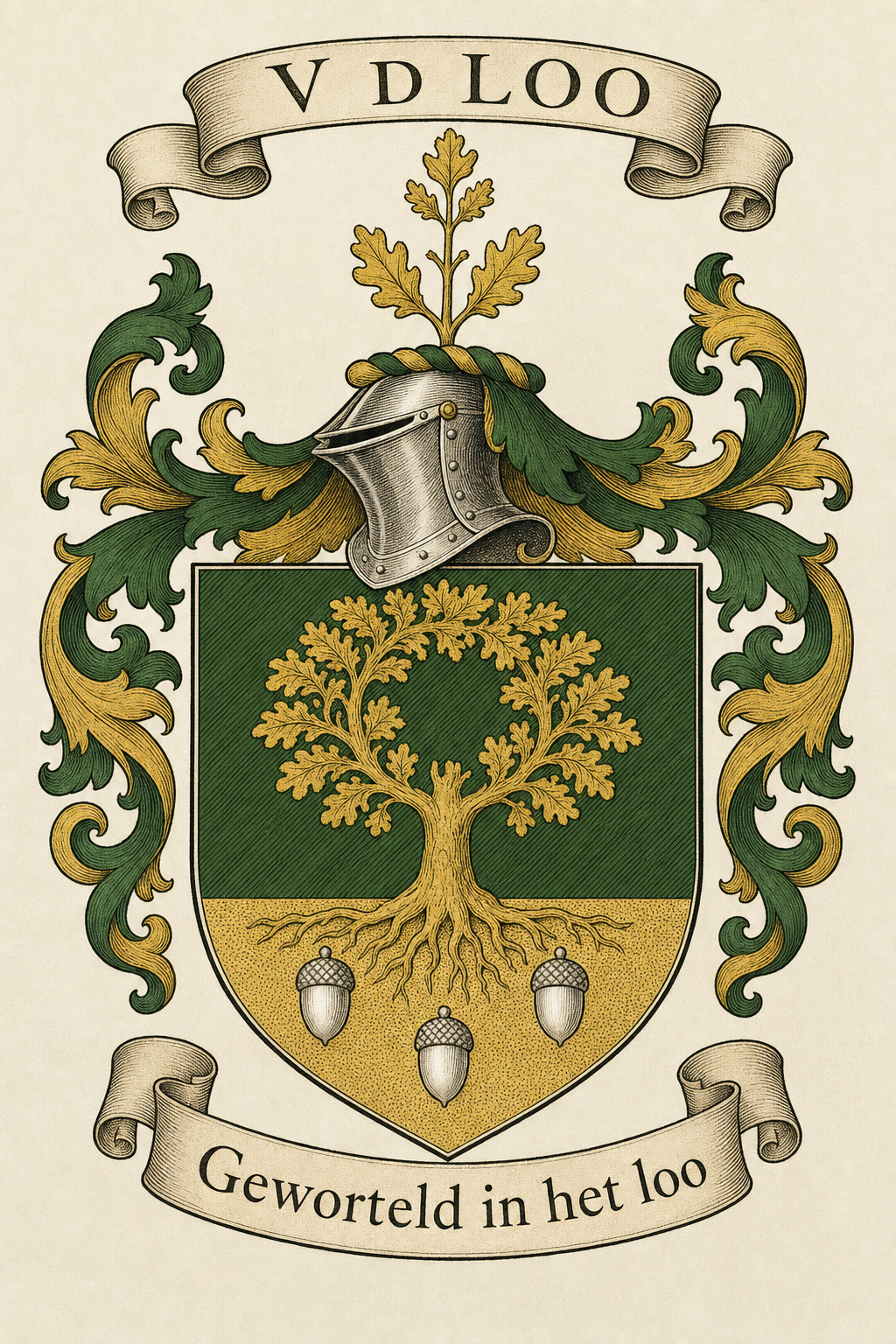 Familiewapen van de achternaam V D LOO (vergrendeld)