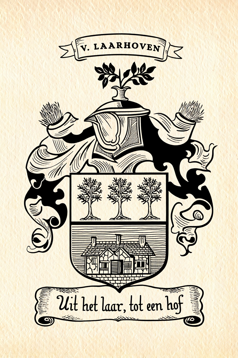Familiewapen van de achternaam V. LAARHOVEN (vergrendeld)