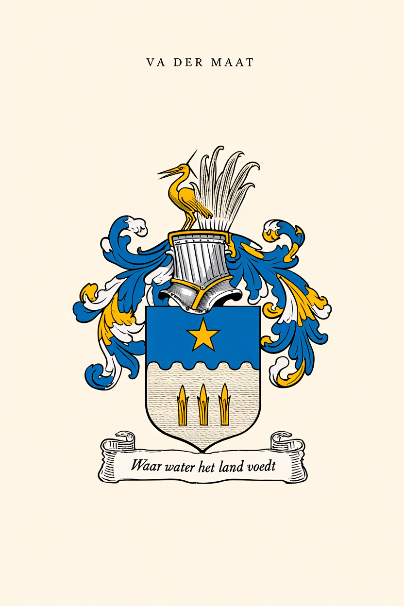 Familiewapen van de achternaam VA DER MAAT (vergrendeld)