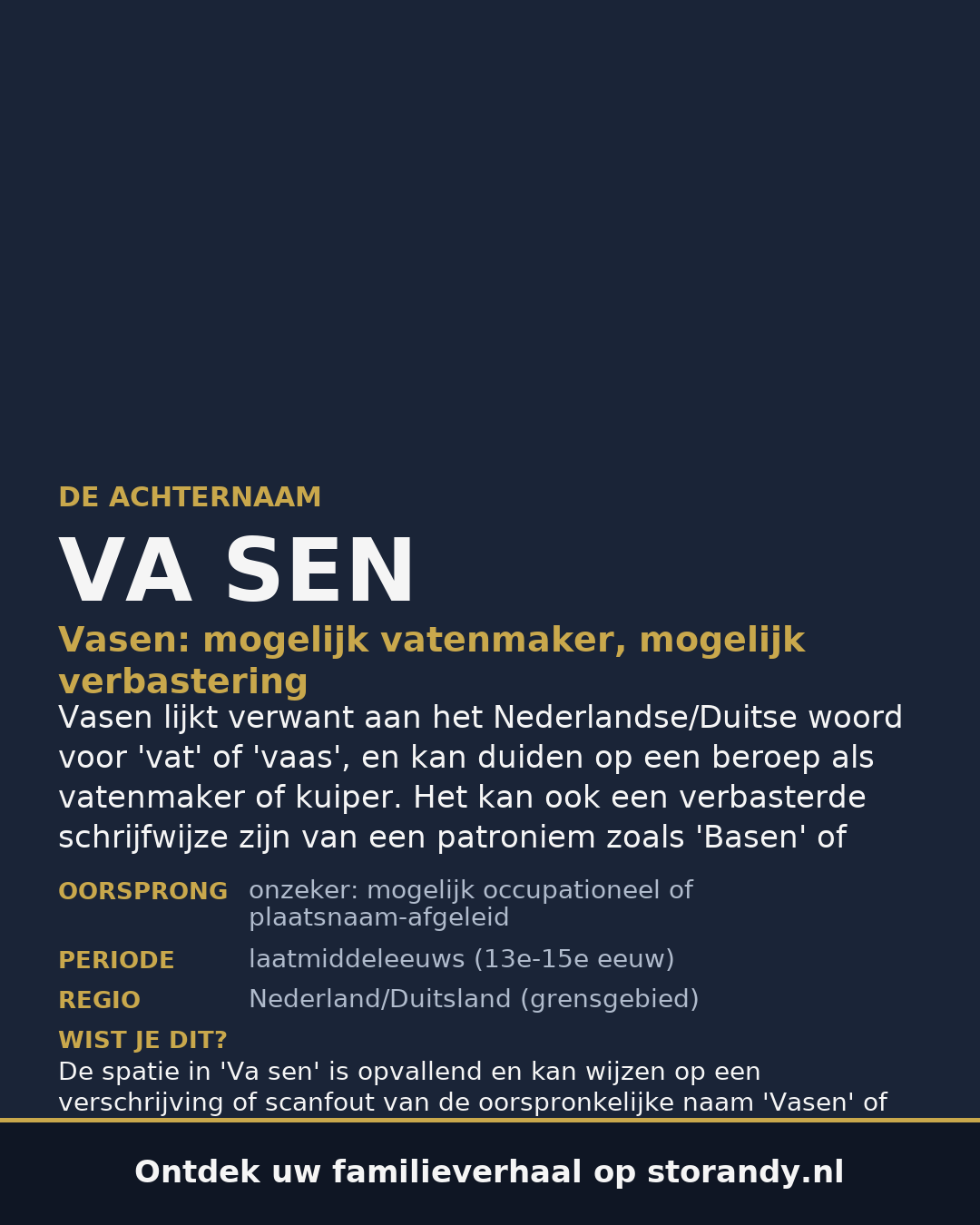 Familiewapen van de achternaam VA SEN