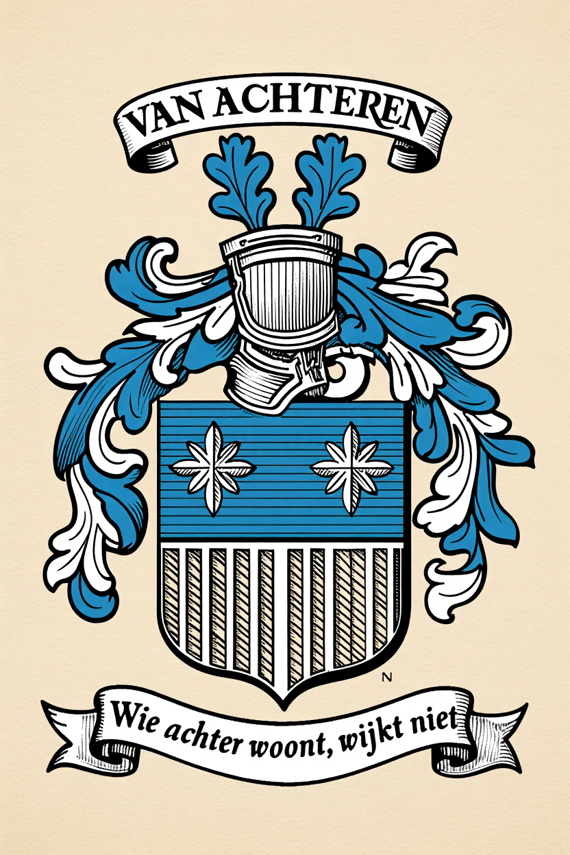Familiewapen van de achternaam VAN ACHTEREN (vergrendeld)