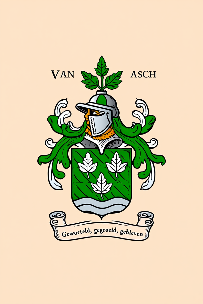 Familiewapen van de achternaam VAN ASCH (vergrendeld)