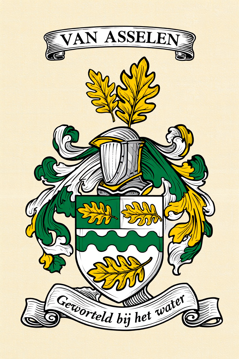 Familiewapen van de achternaam VAN ASSELEN (vergrendeld)