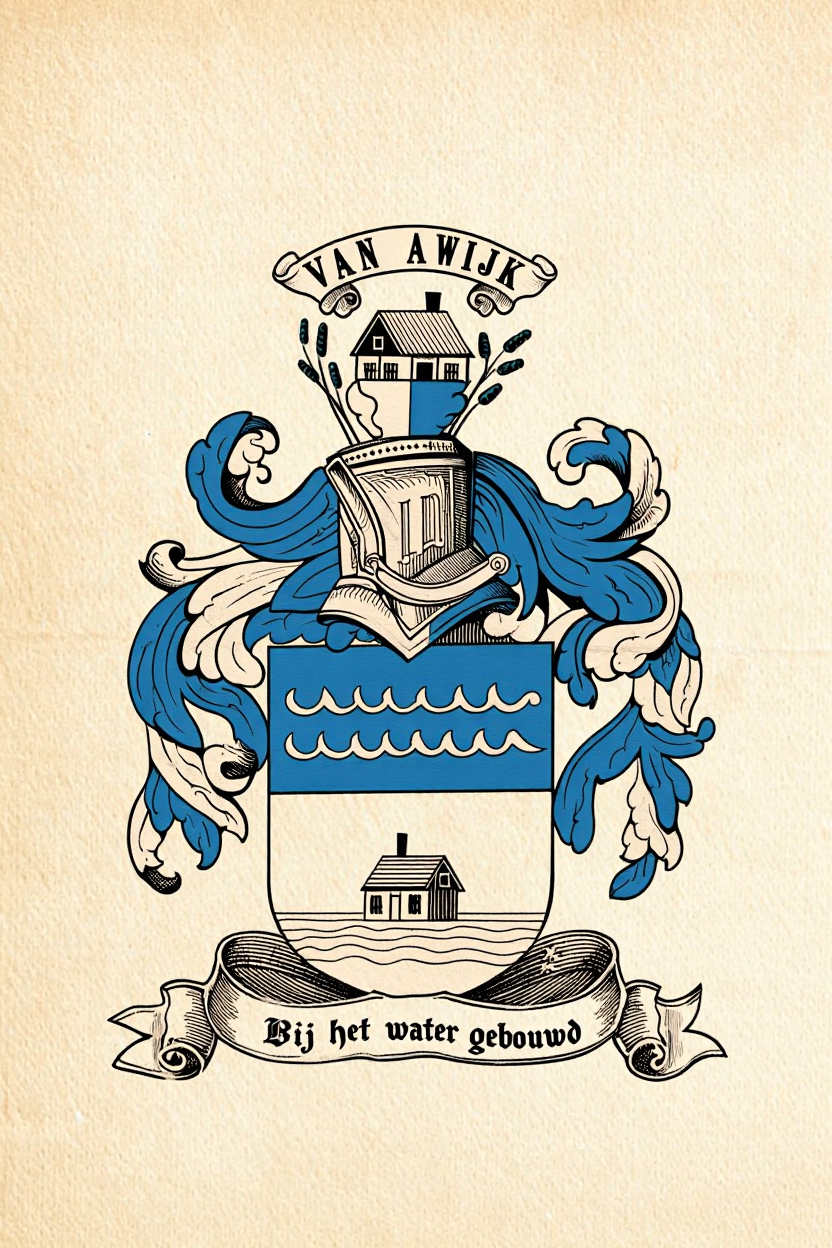 Familiewapen van de achternaam VAN AWIJK (vergrendeld)