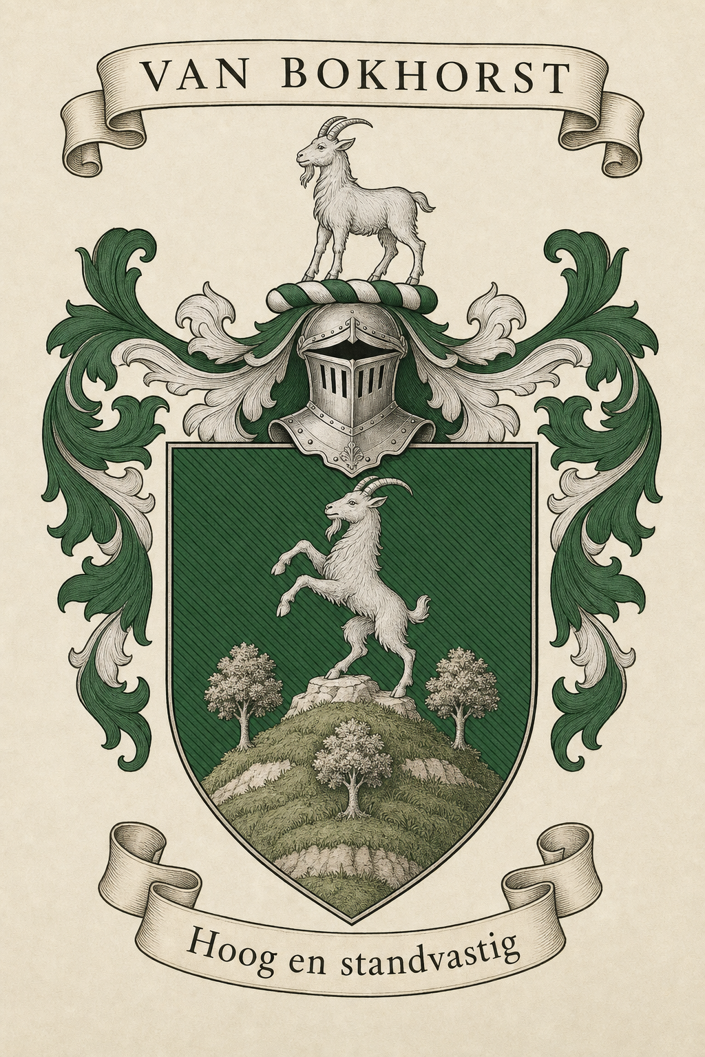 Familiewapen van de achternaam VAN BOKHORST (vergrendeld)