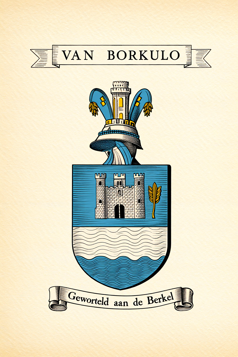 Familiewapen van de achternaam VAN BORKULO (vergrendeld)