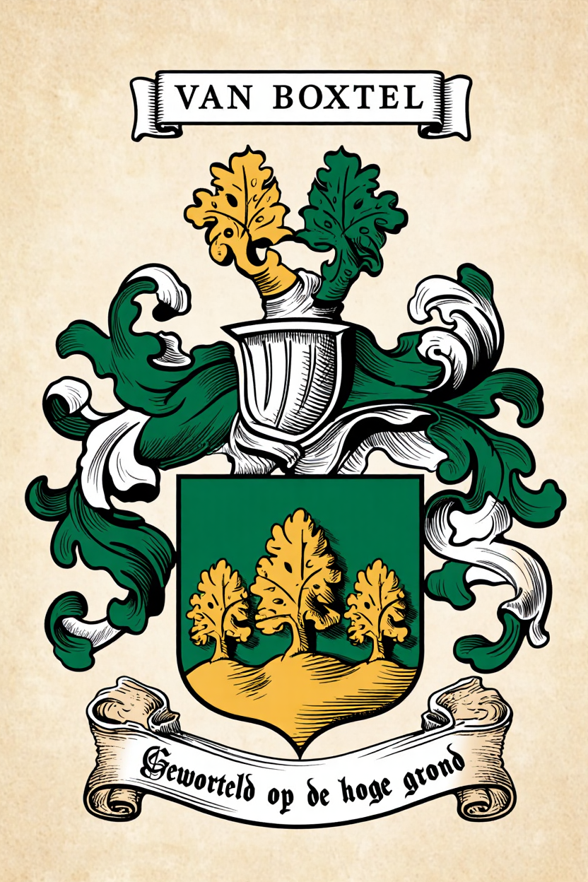 Familiewapen van de achternaam VAN BOXTEL