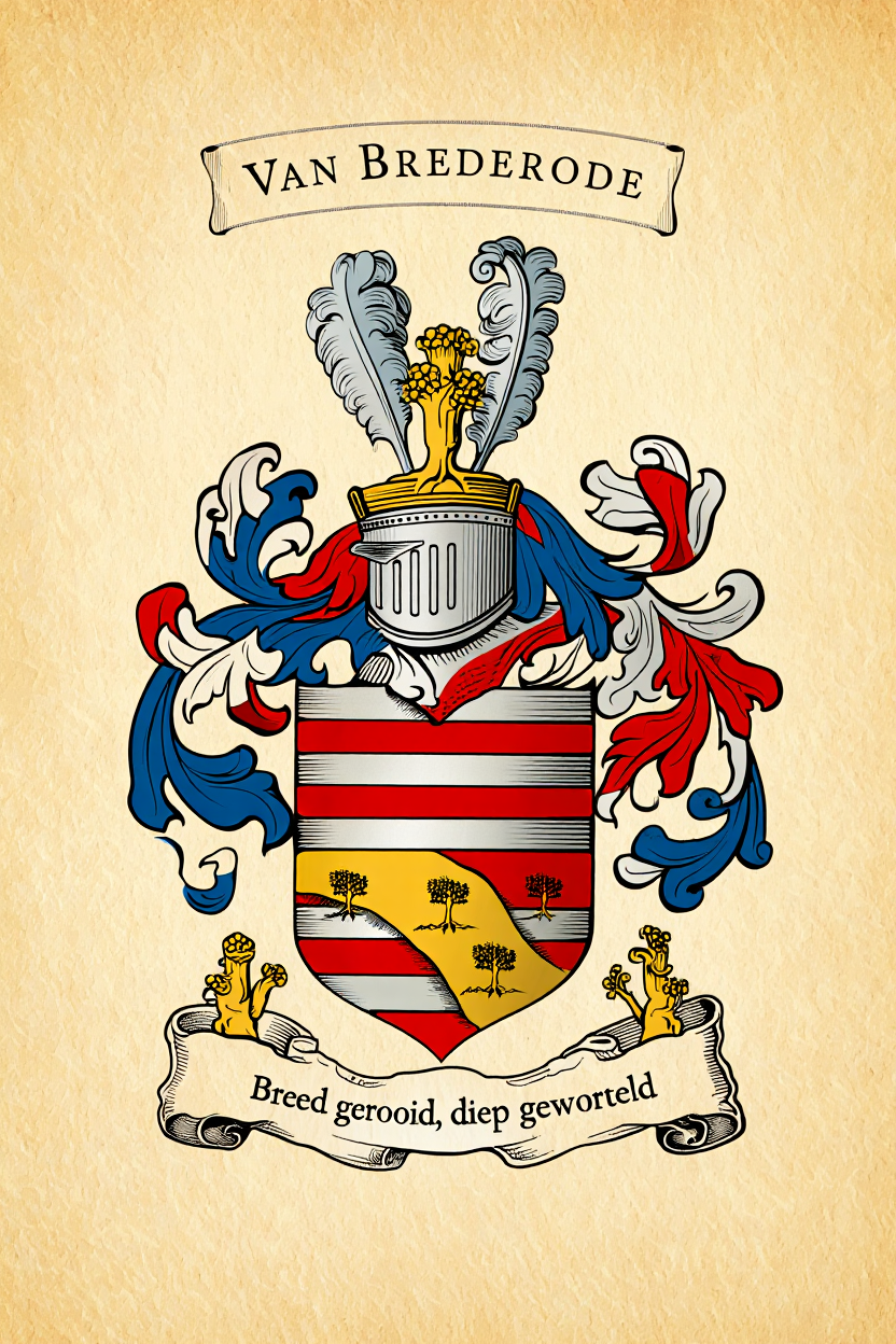 Familiewapen van de achternaam VAN BREDERODE (vergrendeld)