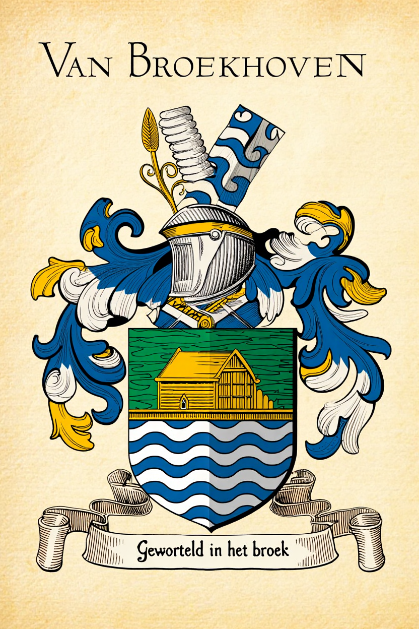 Familiewapen van de achternaam VAN BROEKHOVEN (vergrendeld)