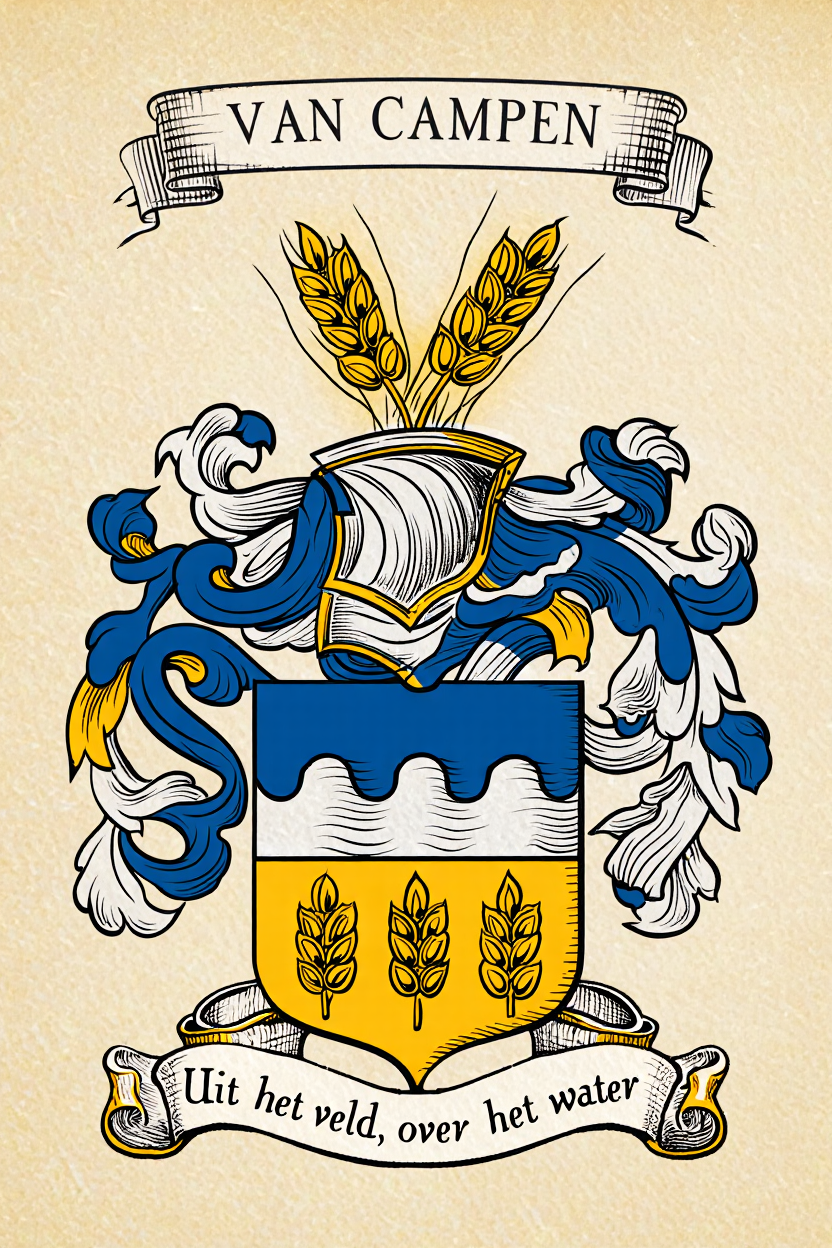 Familiewapen van de achternaam VAN CAMPEN (vergrendeld)