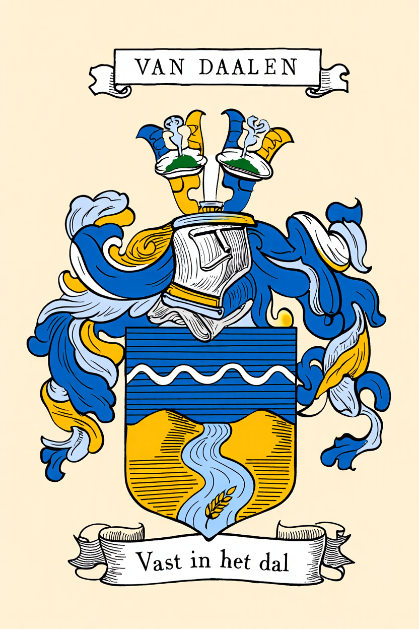 Familiewapen van de achternaam VAN DAALEN (vergrendeld)